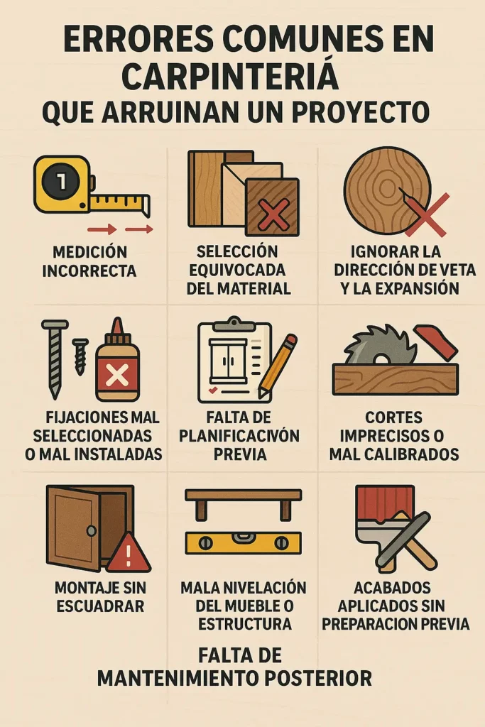 errores comunes en carpintería